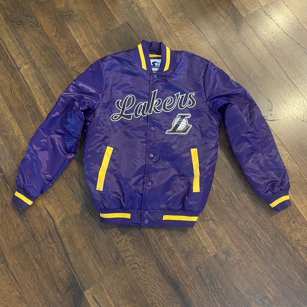 Los Angeles Lakers Varsity Satin Full Snap Jacket